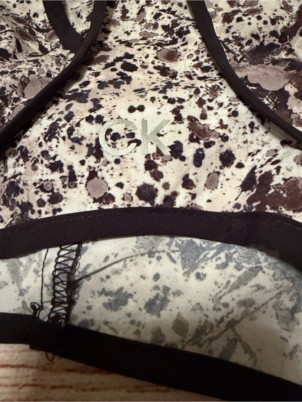 Calvin Klein Black Gray Splatter Performance Running Shorts Women Size Small NWT - Picture 6 of 7